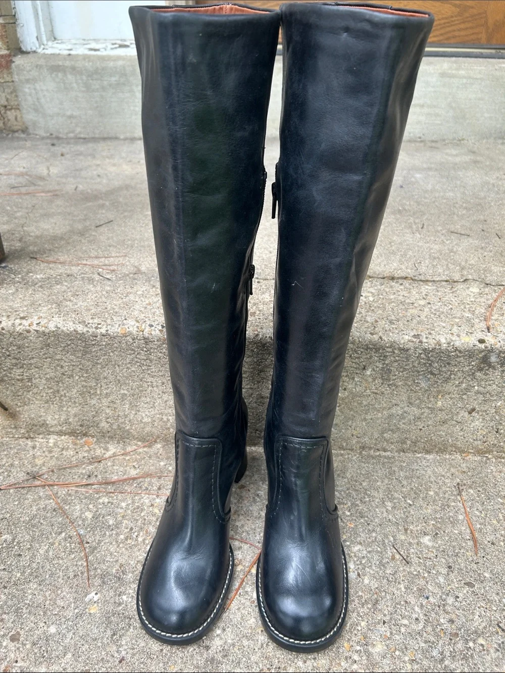 Joseph Black Leather Over-the-Knee Boots